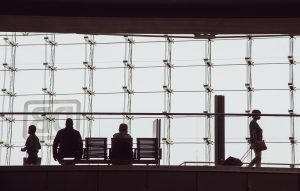 silhouettes, people, bank, suitcase, building, structure, to travel, station, wait, bank, bank, bank, bank, bank